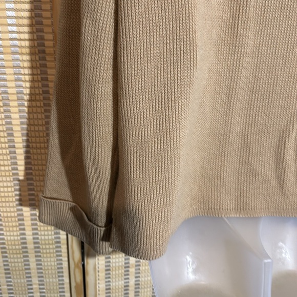 Ms Casuals Vintage 1990s Tan Mock Turtleneck Loose Knit Cardigan Sweater Small - Picture 13 of 16